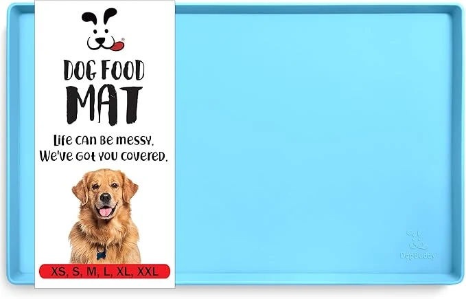 Breathable DogBuddy Dog Food Mat – Waterproof Dog Bowl Mat for Food and Water Silicone Pet Feeding Mats for Floors Non-Slip Placemat with High Edges for Dogs Bowls Puppy Essentials Large 24 x16 Maya About ThisOverview Reusable