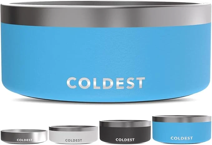 Breathable Coldest Dog Bowl – Anti Rust Metal Non Slip 3 Layers Insulated Stainless Steel Dog Bowls – Spill Proof Heavy Duty – Water Bowl for Dogs Cats Pets Dish Washer Safe 100 oz Celestial Blue About ThisOverview Sophisticated
