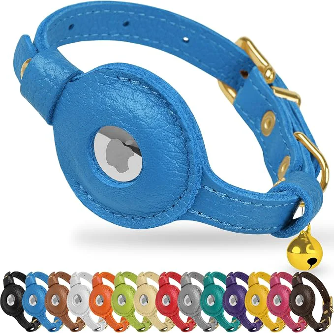 Practical OOPSDOGGY Leather AirTag Cat Collar Environmentally Friendly