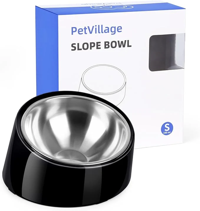 Natural Tilted Dog Bowl Non-Slip Non-Spill Pet Feeder with d Detachable Melamine Stand Easy to Get Food Dog Dish S 100ml BlackAbout ThisOverview Secure