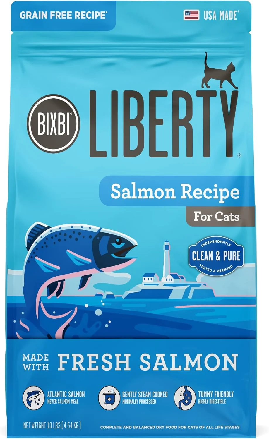 Breathable BIXBI Liberty Dry Food Salmon Recipe for Cats 10lb Next-Generation