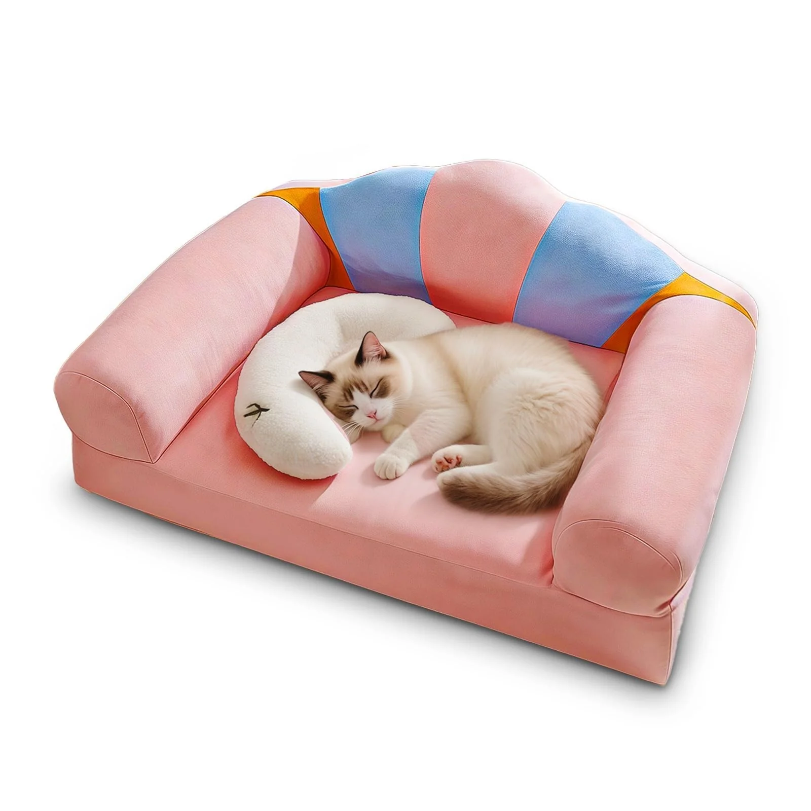 Pure MOYMO Rainbow Cat Couch — 24-Inch Pet Sofa with Removable Cover Cats Small Dogs Minimalist