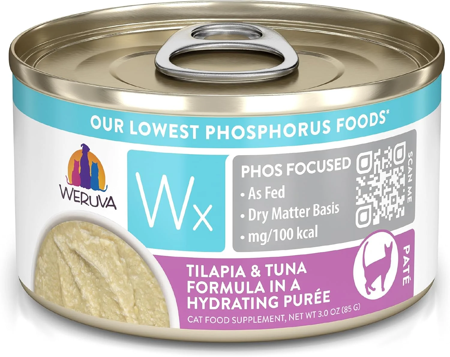 Original Design Weruva Wx Phos Focused Tilapia Tuna Formula in a Hydrating purée 3oz Can Pack of 12 Contemporary