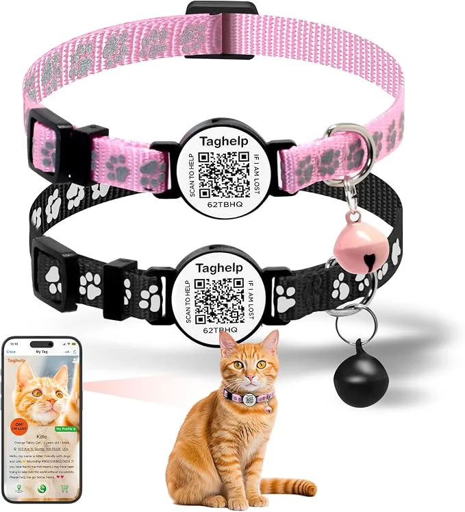 Optimized Peace of Mind Cat Collar 2-Pack QR Code Tag Effective