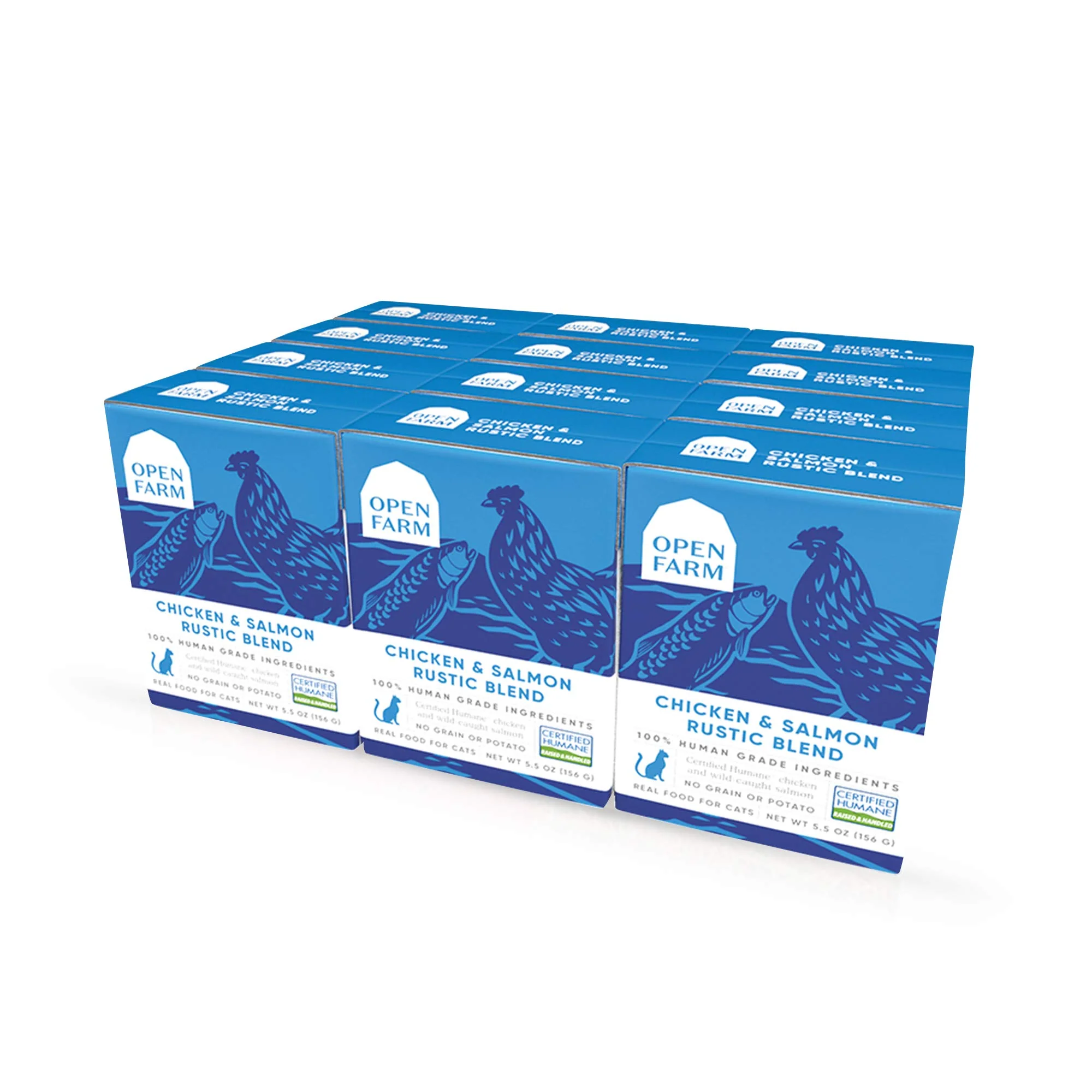 Pure Open Farm Chicken Salmon Rustic Blend Wet Cat Food Complete Meal or Topper High-Quality