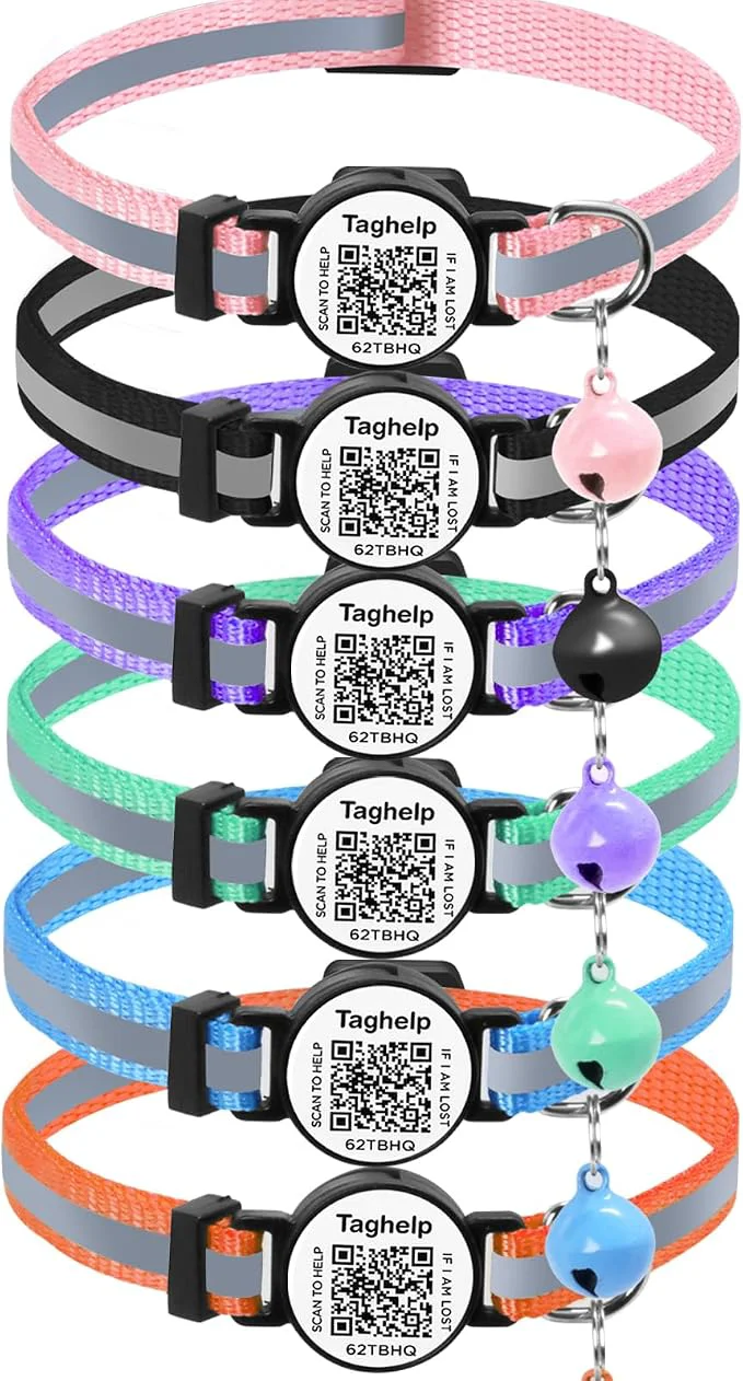 Enhanced 6 Pack QR Code Cat Collar Advanced