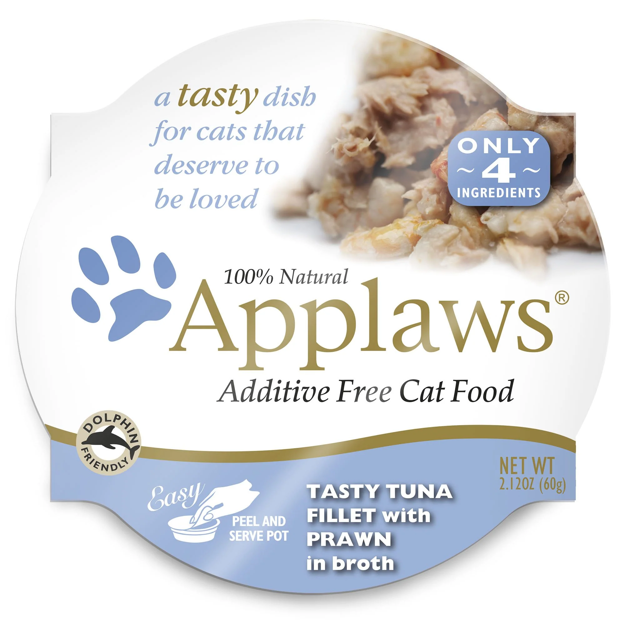 Traditional Applaws Tasty Tuna Fillet with Prawn Cat Food Cups – 18 x 2.12 oz Genuine