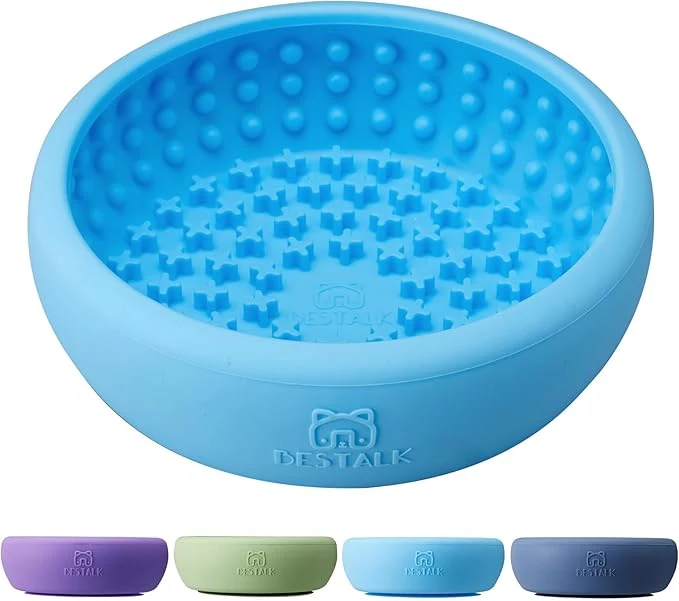 Optimized Dog Lick Bowl alk Anxiety Relief Lick Mat for Dogs Non-Slip ze Licking Bowl Enrichment Puzzle Feeder for Distraction BPA Silicone Dishwasher Safe Light Blue L About ThisOverview Organic