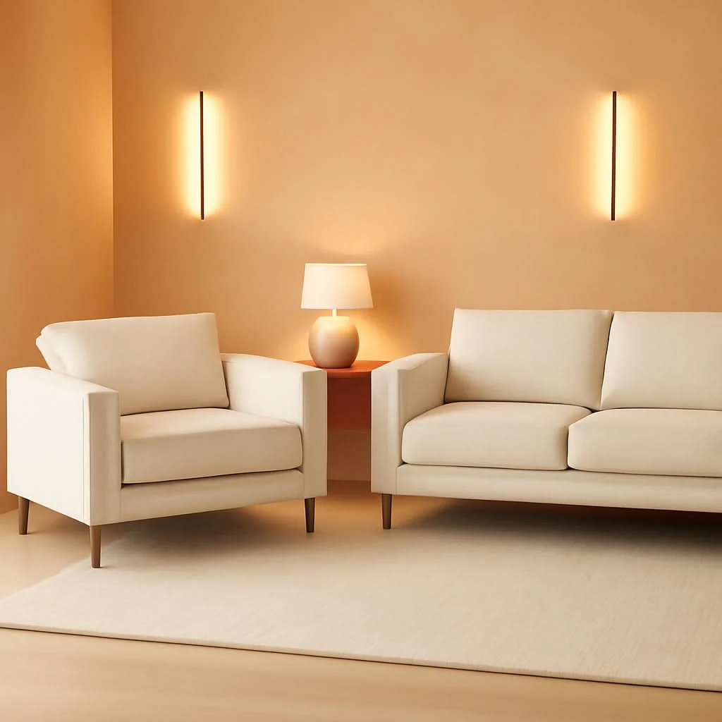 Powerful Noa Light Beige Fabric Upholstered 2Piece Living Room Set Effective