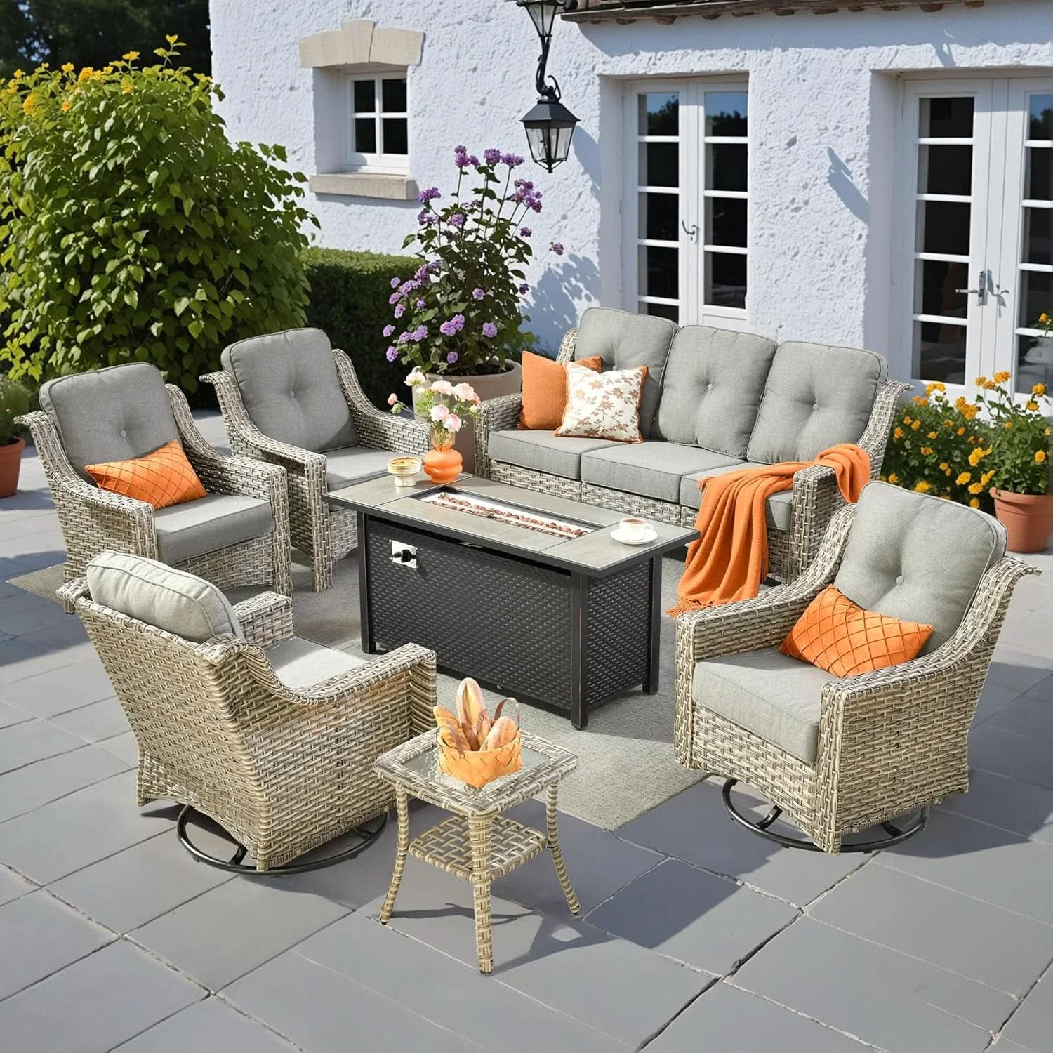 Versatile Outdoor Patio Furniture Set with Fire Pit Table High-Quality