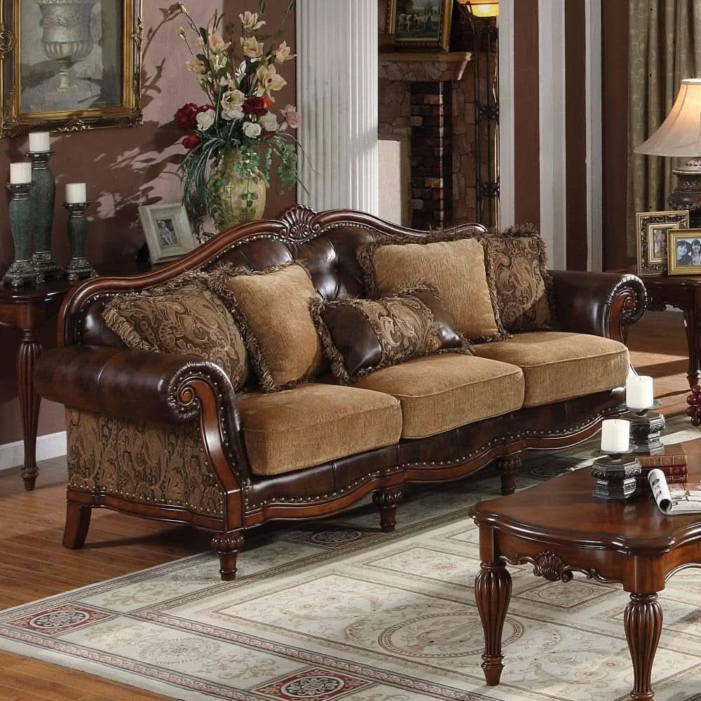 Convenient 4 Piece Living Room Set With Sofa Loveseat Chair And Coffee Table Brow Safe