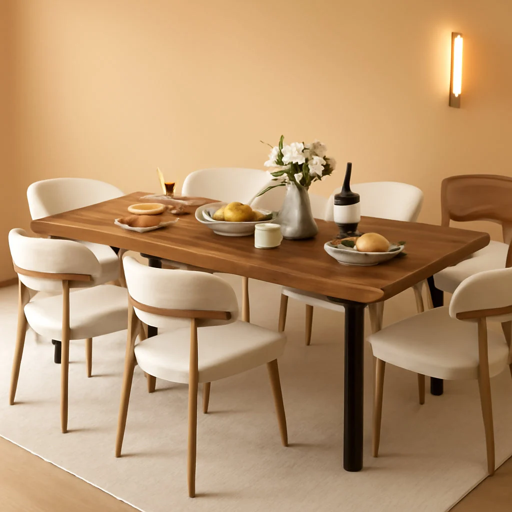 Trusted Retro Brown Rectangular Dining Table Sturdy Construction Responsible