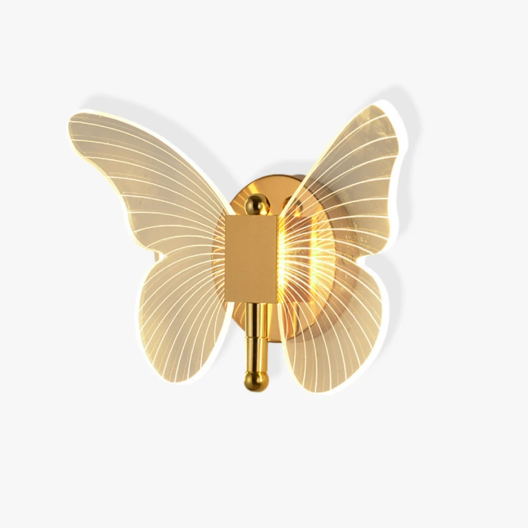Functional Gold Butterfly Wall Lamp World-Class