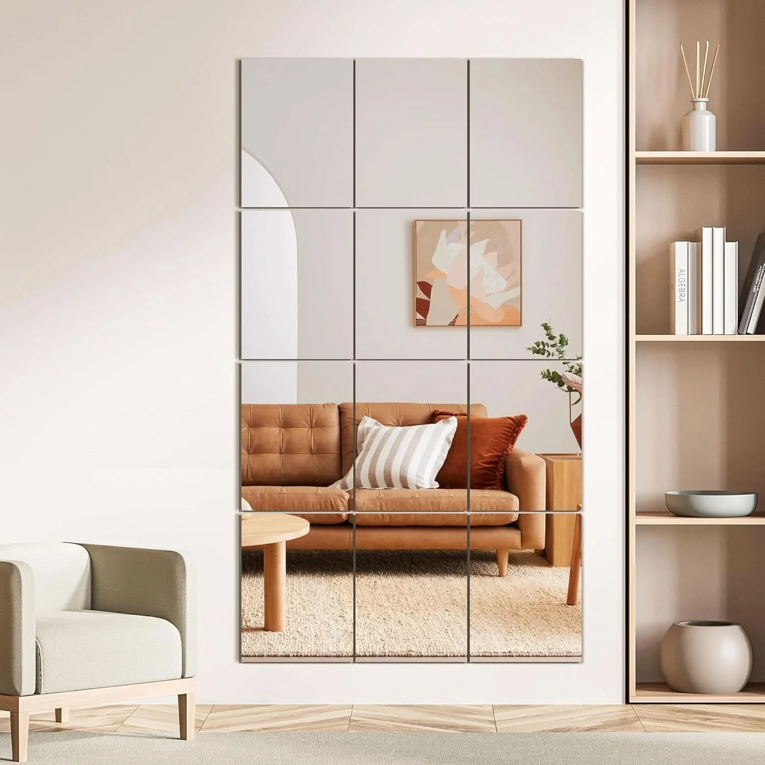 Dependable Wall Mirror Tiles 16 By 12 Inches 12 Pack Full Length Mirrors Functional