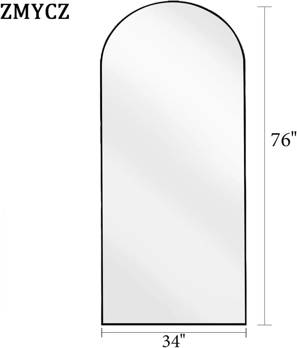 Pure Oversize Black Arched Total Length Aluminum Mirror Selected