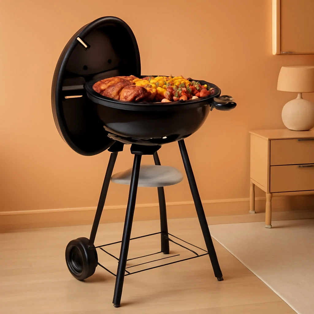 Solid Industrial Grade Black 18Inch Kettle Grill Outdoor High-End