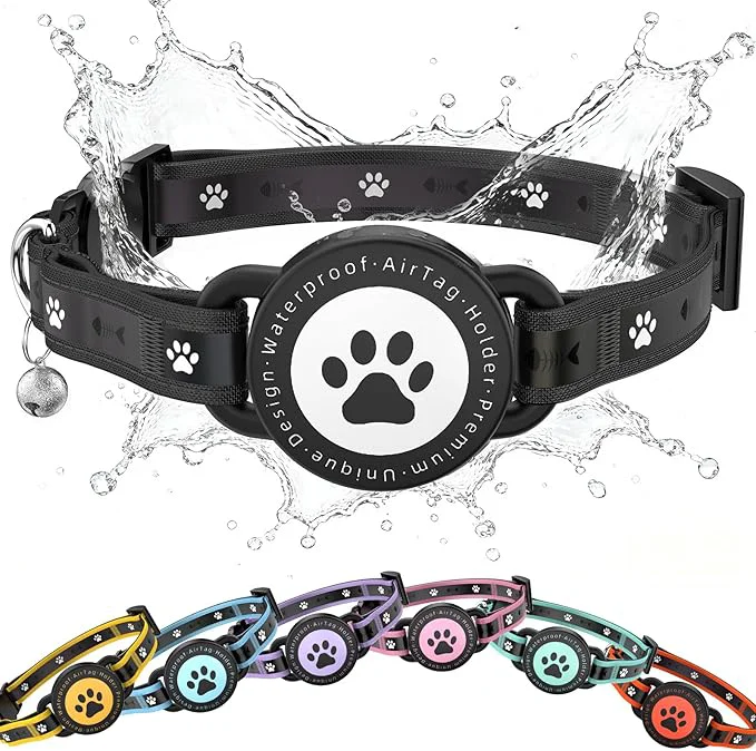 Smart Airtag Cat Collar Breakaway Reflective Cat Collar Long-Lasting