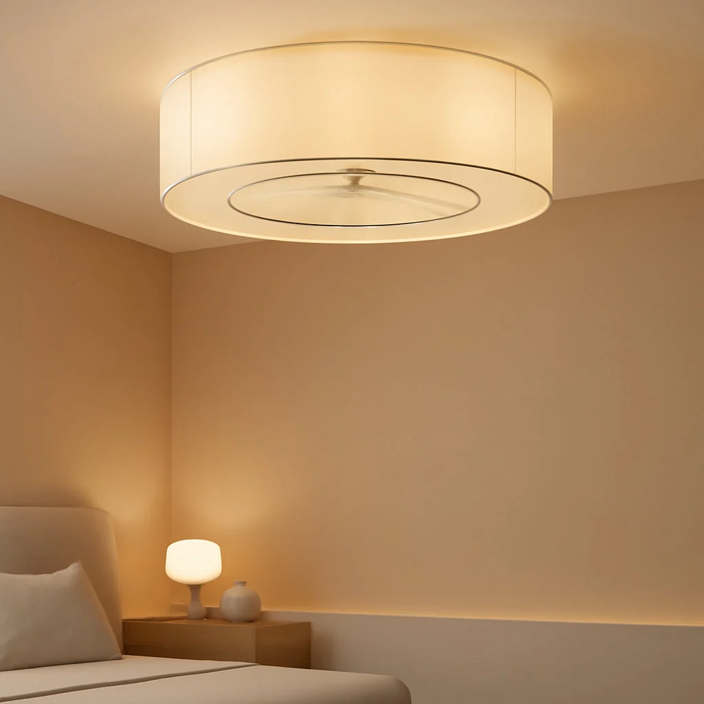 Original Design 20Inch Boho Bladeless Flush Ceiling Fan Ambient Light Reliable