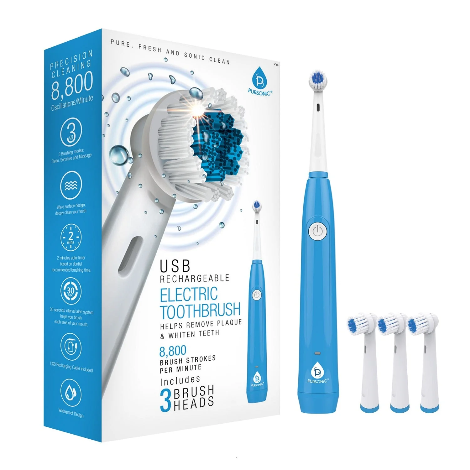 Breathable USB Rechargeable Electric Rotary Toothbrush Convenient