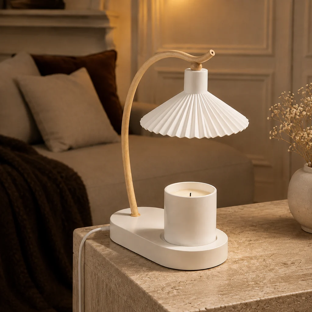 Fine Crafted Pleated Shade Candle Warmer Lamp – Maison Milaya Specialty