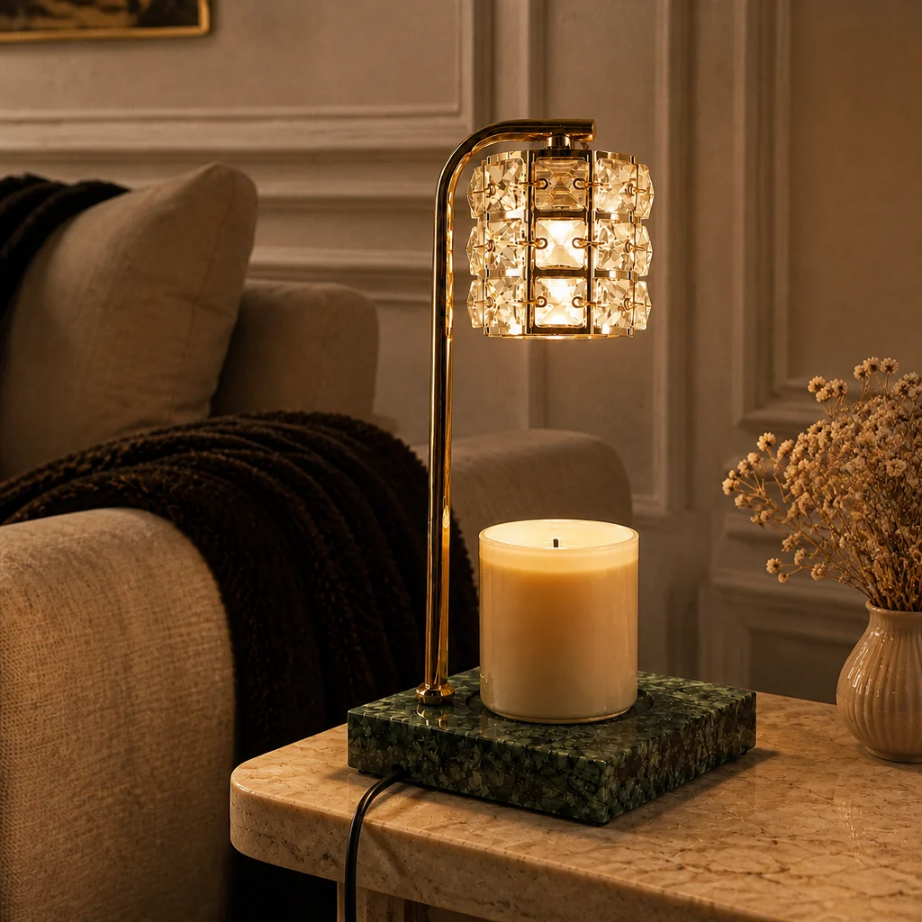 Innovative Faceted Square Shade Candle Warmer Lamp – Maison Milaya Practical