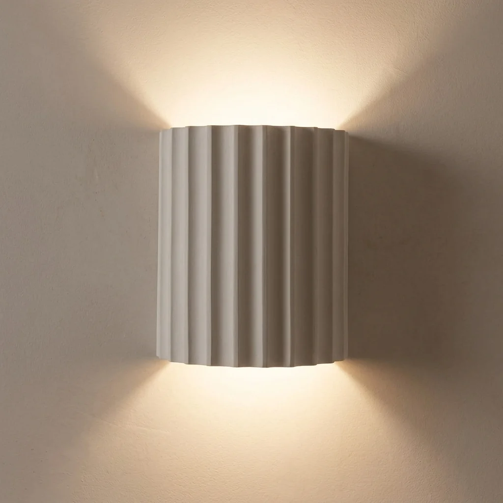 Safe Nordic Resin Wall Lamp Soft Ribbed Up-and-Down Glow Clean
