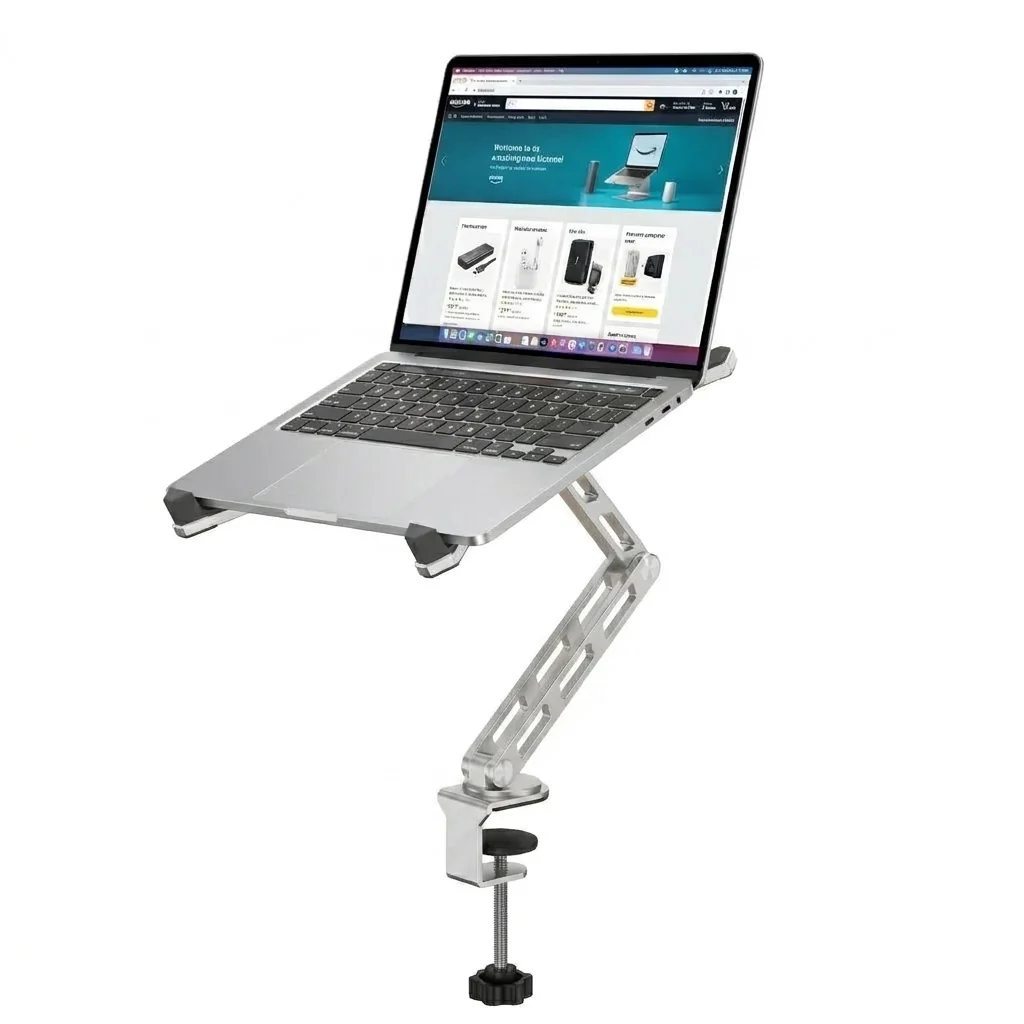 Superior 2-in-1 Detachable Laptop Stand 360° Rotating Aluminium Detailed