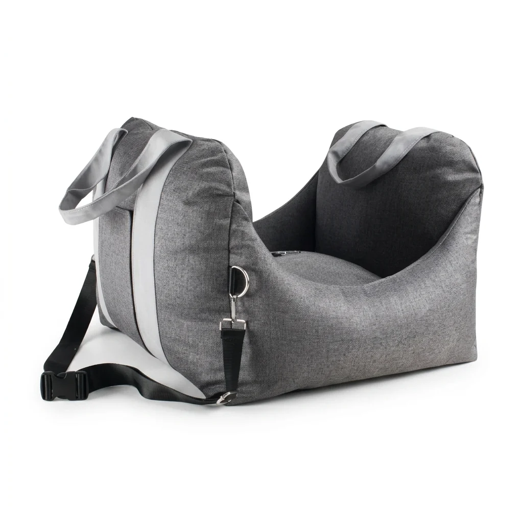 Elegant Portable Pet Car Travel Bed Foldable Linen Car Nest Official