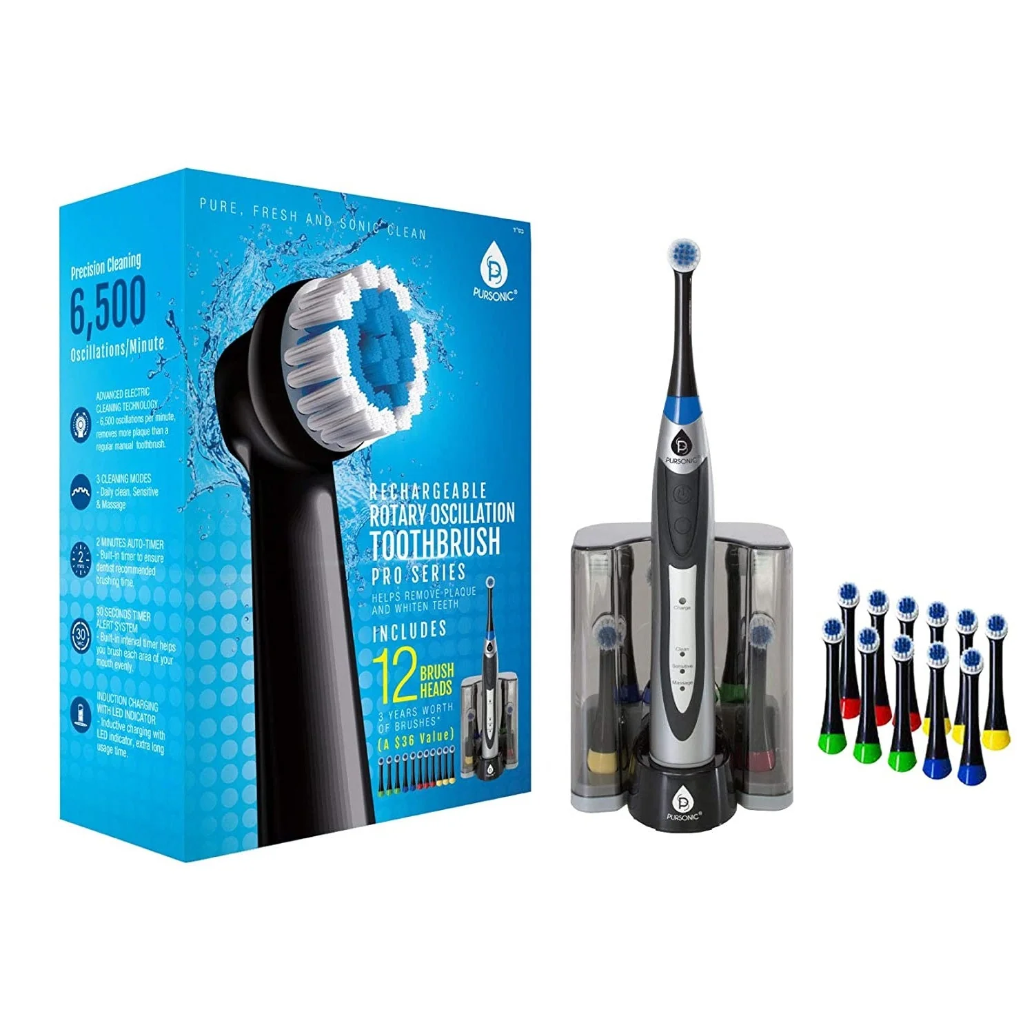 User-Friendly Rechargeable Electric Rotary Oscillation Toothbrush Pro Series Fast