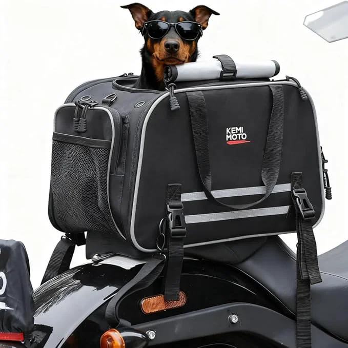 Fashionable KEMIMOTO Motorcycle Dog Carrier Expandable Airline Pet Carrier Exceptional