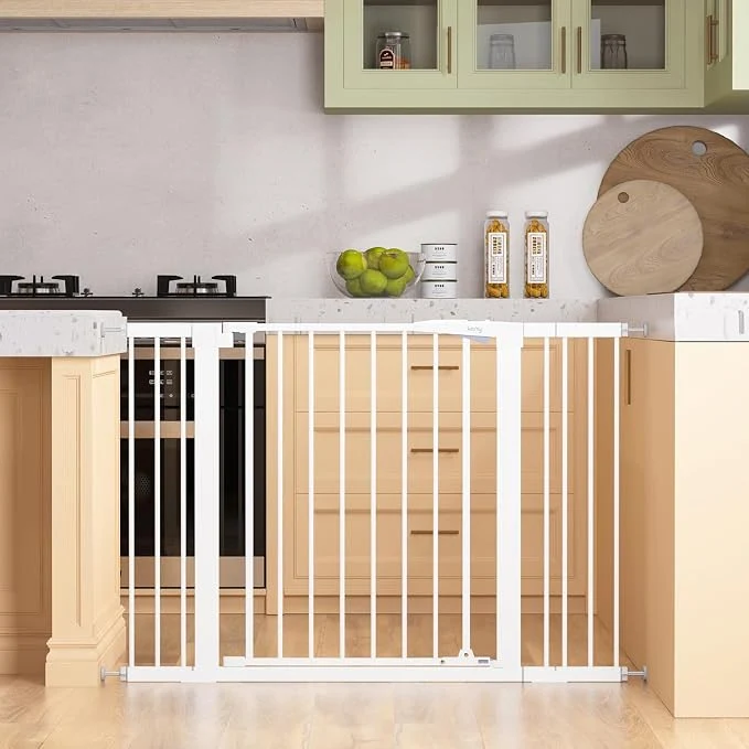 Enhanced keny 29.7 -46 Baby Gate for Stairs Auto Close Dog Gates for Doorways Modern