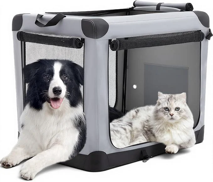 Effective DUMOS Dog Crate 42 Inch Travel Cat Pet Carrier Flexible