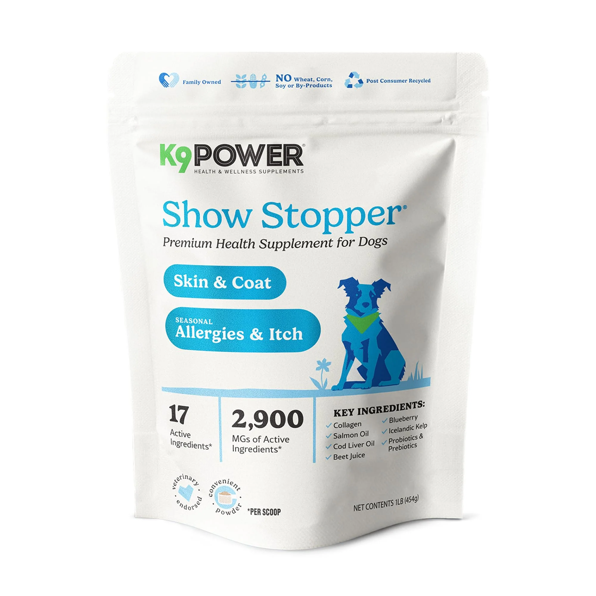 Clean K9Power Show Stopper – Premium Dog Skin Coat Supplement Salmon Oil Probiotics Fast