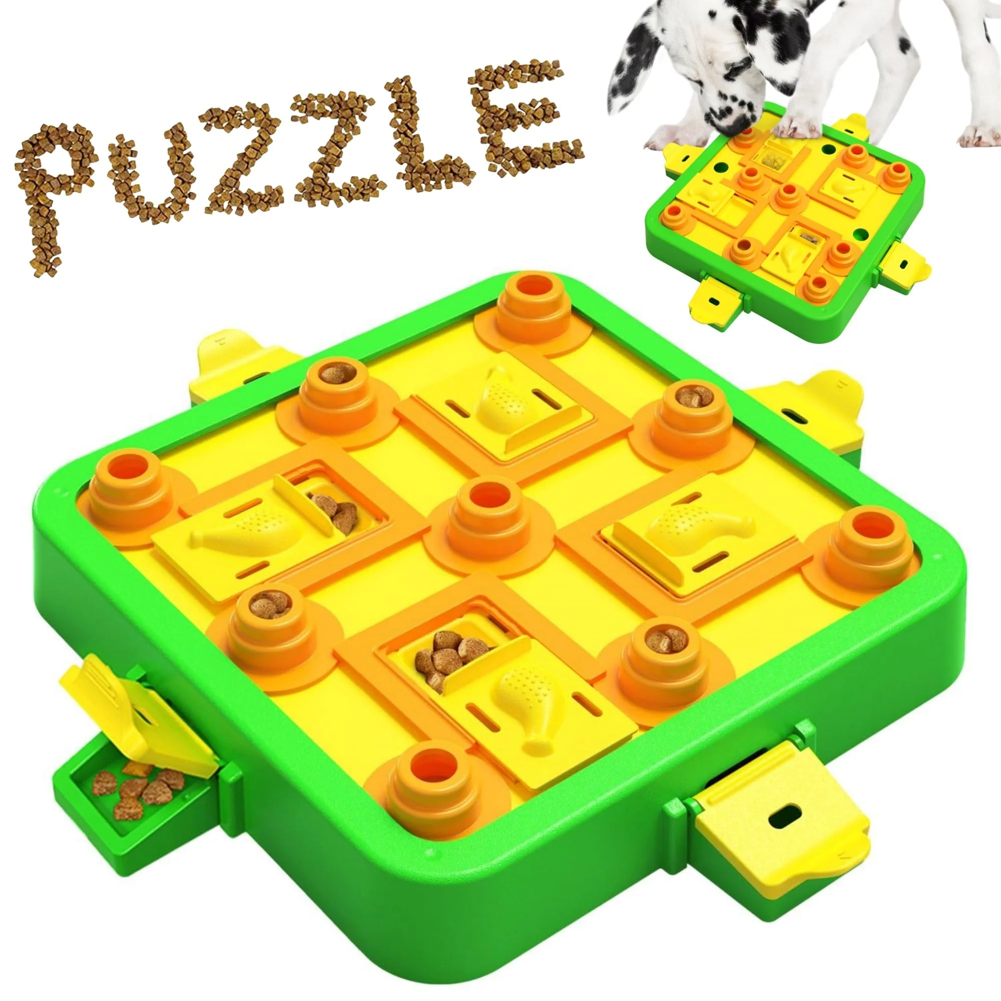 Trusted LiuMelinda Dog Puzzle Toy Level 3 in 1 – Food Feeder Treat Puzzle Advanced Green Board Unique