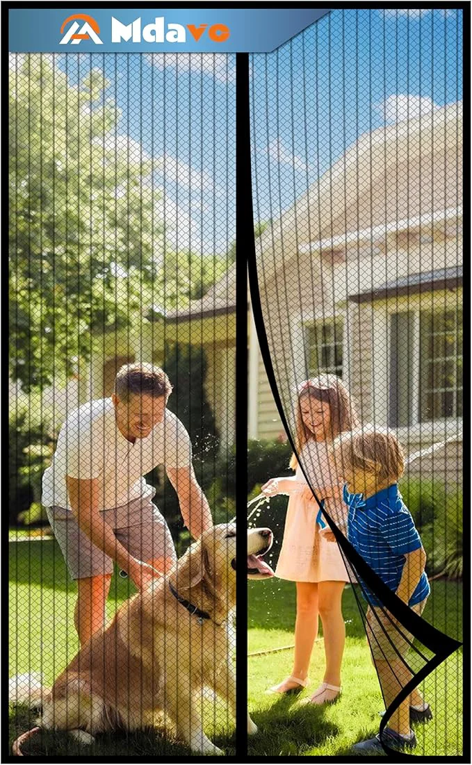 Crafted Magnetic Screen Door Heavy Duty Door Screen Magnetic Closure Keep Bugs Out Secure