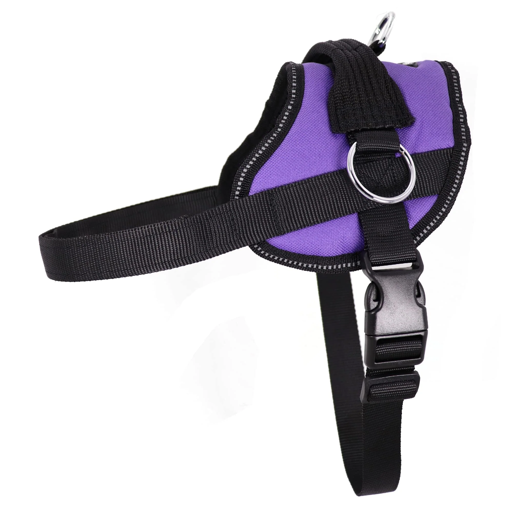 Luxury Bark Appeal Purple No-Pull Harness for Medium to Large Dogs – Adjustable Reflective Vest with 3 Leash Clips Reusable