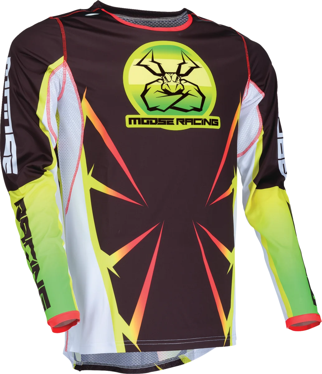Breathable MOOSE RACING Agroid Jersey – Black Yellow White – 3XL 2910-7922 Certified