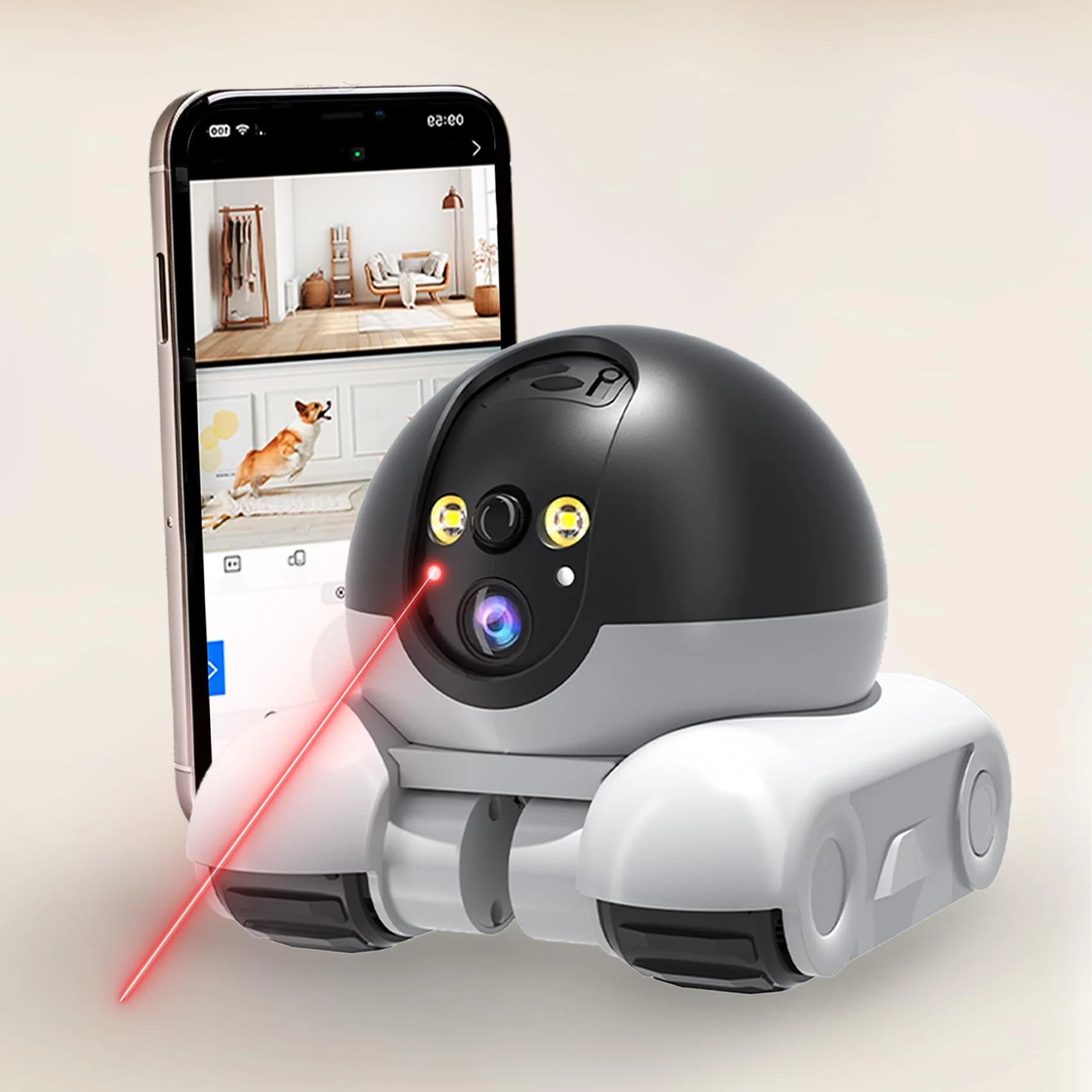 Exceptional AEZ Robot Camera on Wheels 1080P Dual Lens — Indoor Security 2-Way Talk Night Vision App Control High-Performance