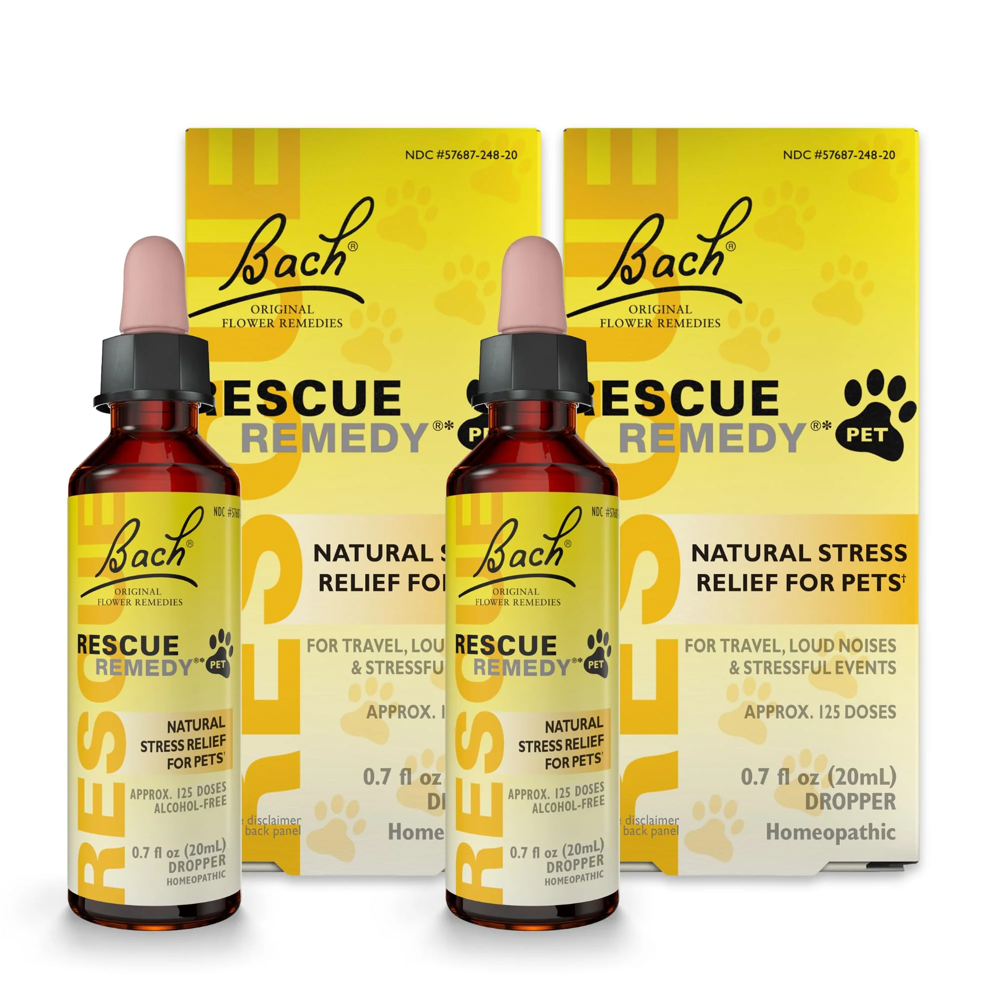 Smooth RESCUE Rescue Remedy Pet Dropper – 20mL Pack of 2 Stress Tension Support for Dogs Cats Soft