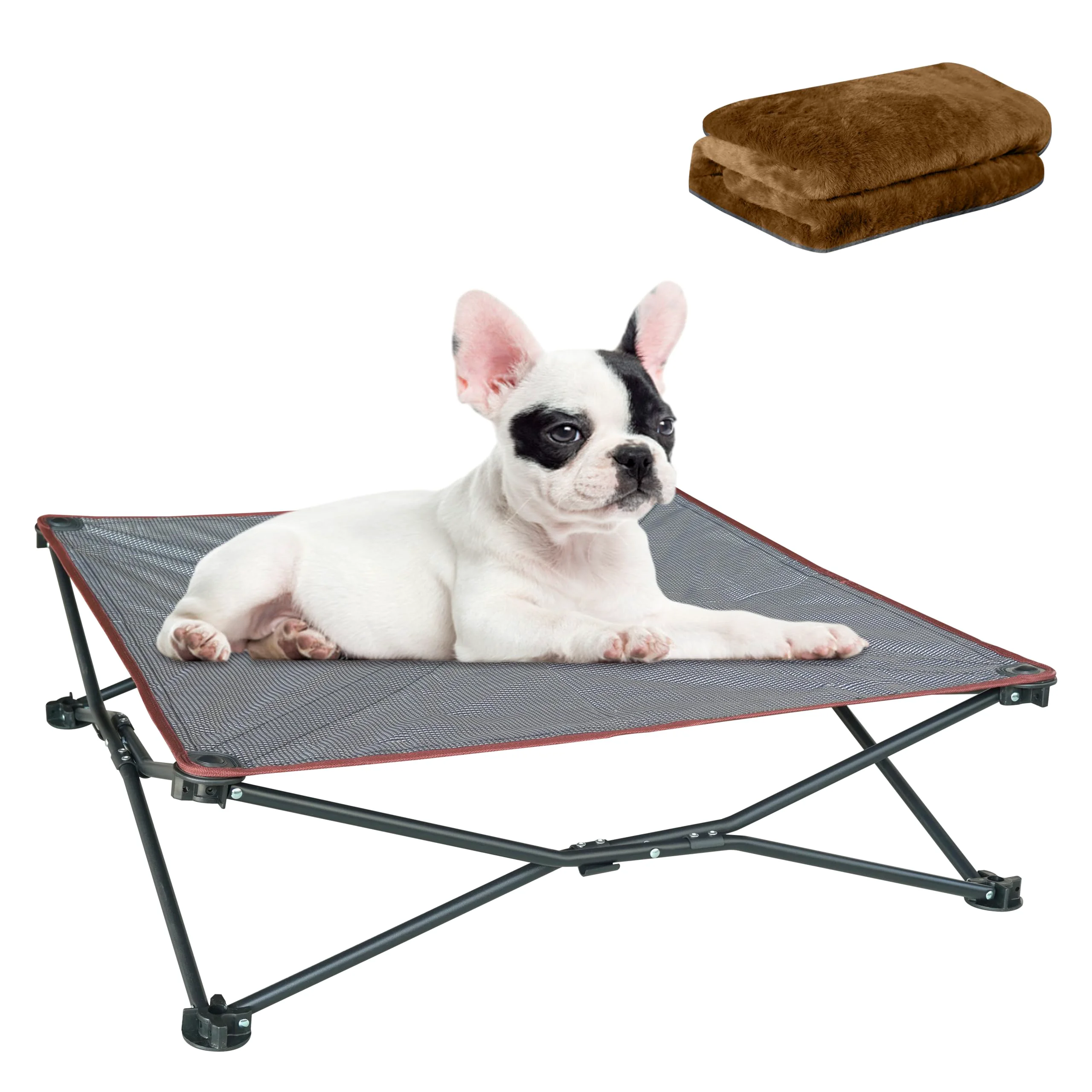 Casual unp Camping Dog Bed Pop Up – Small Collapsible Outdoor Dog Cot 19 x 19 x 10 in with Carry Bag Refined