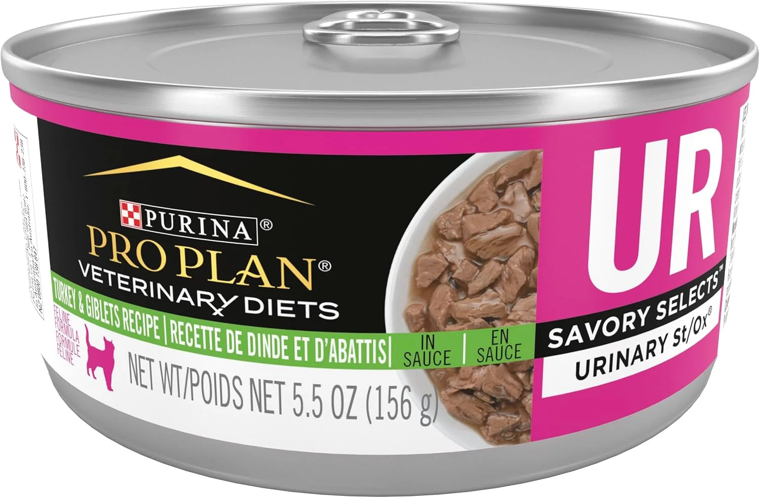 Authentic Pro Plan Veterinary Diets Purina UR Urinary St Ox Savory Selects Feline Formula Turkey Giblet Recipe in Sauce Wet Cat Food – Pack of 24 5.5 oz. Cans Effective