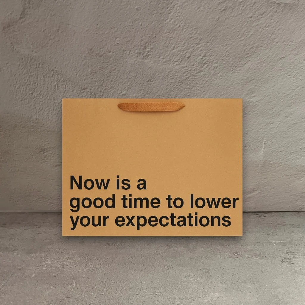 Genuine Now Is A Good Time To Lower Expectations Large Gift Bag Trendy