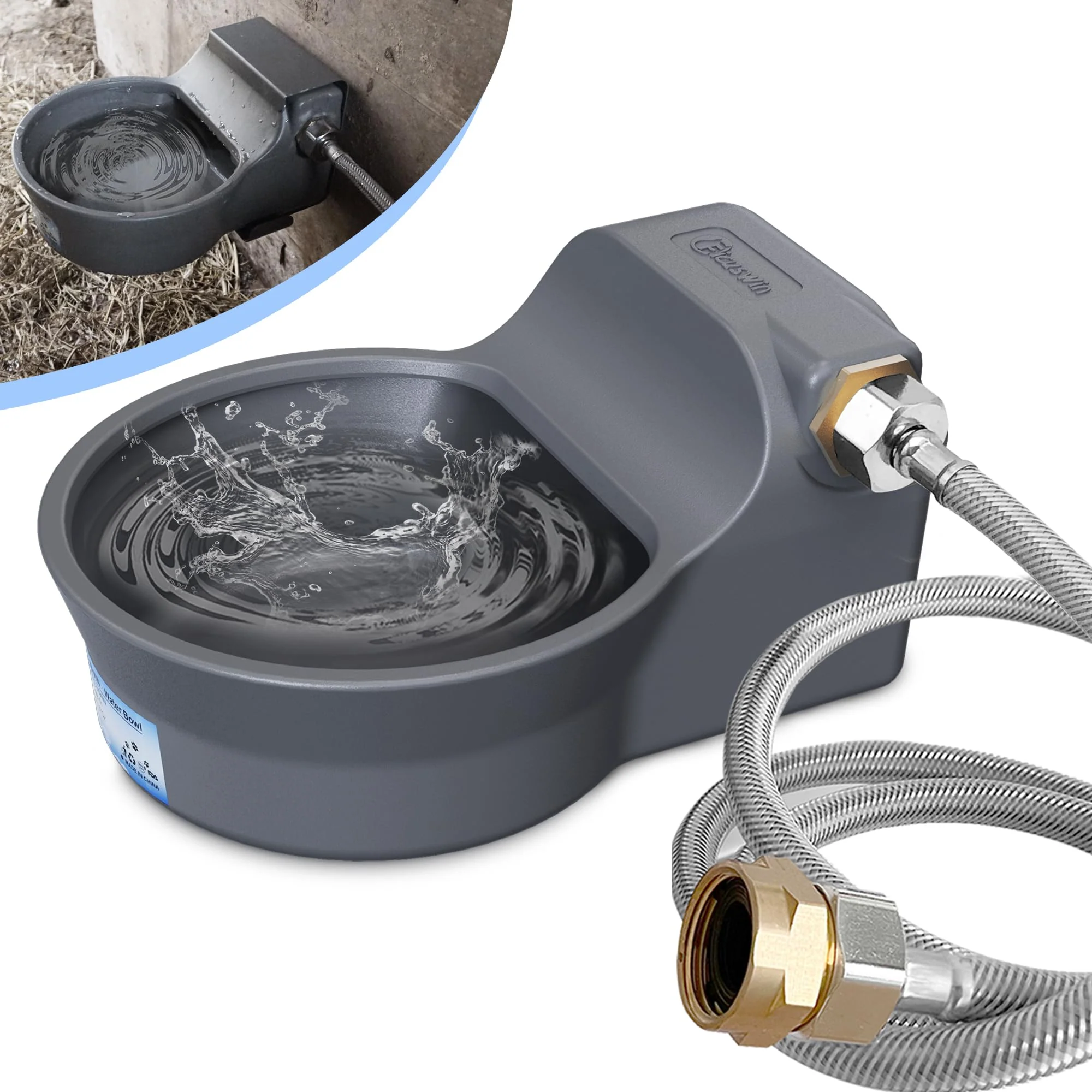 Dependable PETSOLON Automatic Water Dispenser — 68 oz Outdoor Waterer with Anti-Tip Bracket Powerful