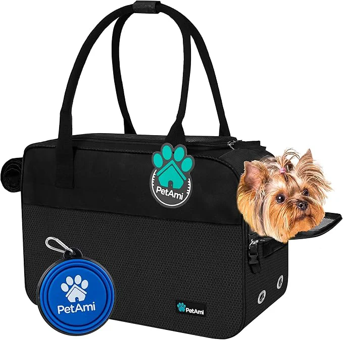 Relaxed PetAmi Dog Purse Carrier for Small Dogs Airline Soft Sided Pet Carrier Reliable