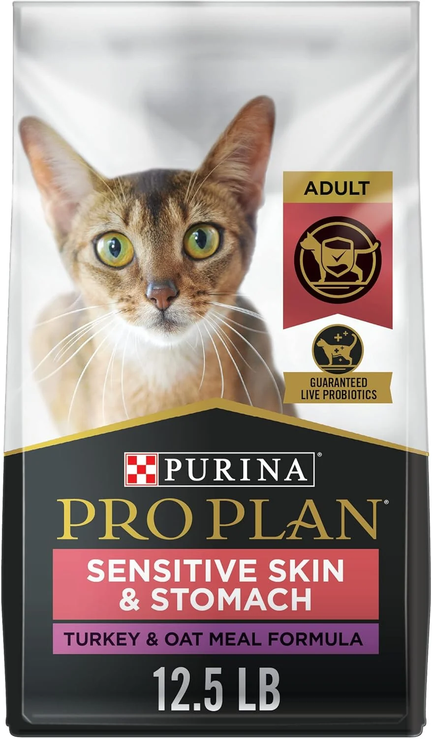 Sophisticated Purina Pro Plan With Probiotics Sensitive Skin Stomach Natural Dry Cat Food Turkey Oat Meal Formula – 12.5 lb. Bag Elegant