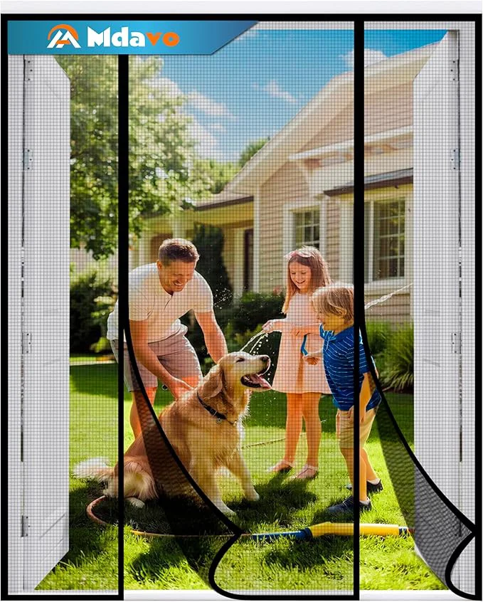 Excellent Double Door Fiberglass Magnetic Screen Door，Screen Door Mesh，Keep Bugs Out Environmentally Friendly