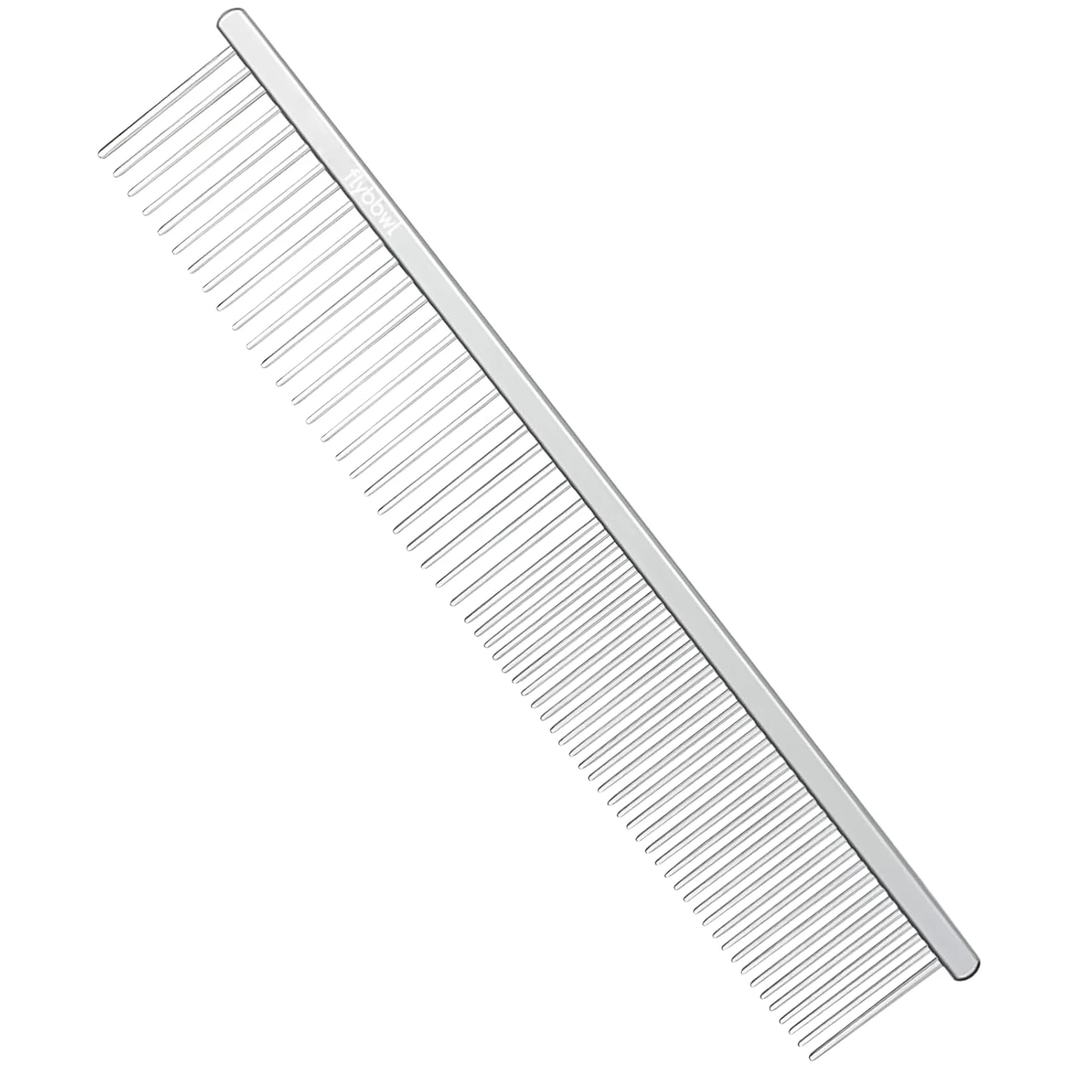 Elite Stainless Steel Dog Comb – Cat Combs with Rounded Ends Teeth – Professional Metal Pet Grooming Removes Tangles Knots for Dogs Cats 7.6IN 1.42IN Refined