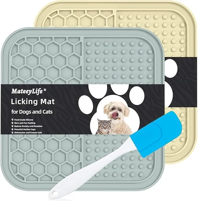 Innovative MateeyLife Lick Mat for Dogs with Suction Cups 2PCS Slow Feeder Bowls Small Cat Lick Mat for Anxiety Relief Dog Toys to Keep Them Busy Enrichment Toys for Bathing Cat Licking Pad for BoredomAbout ThisOverview Superior