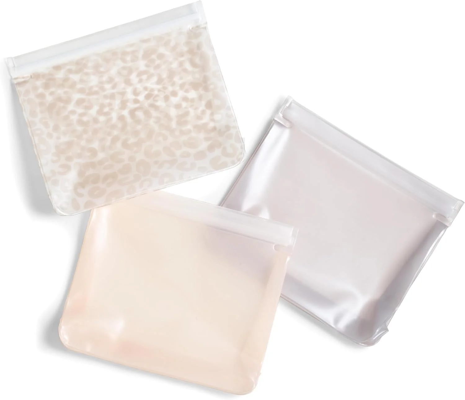 Classic Fit Fresh Reusable PEVA Storage Bags 3 Pack Reusable Food Storage Bags LeakProof Durable zer Safe Hand Wash Easy to Clean Eco-Friendly Ivory Feline Fine Crafted