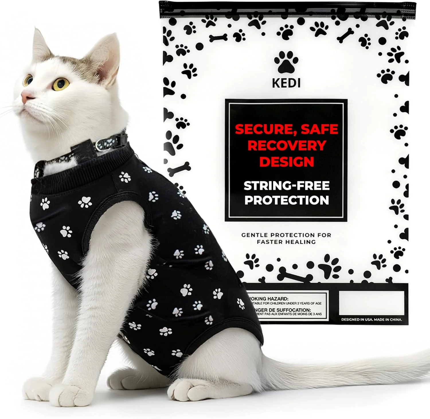 User-Friendly Cat Onesie for After Surgery Care – Breathable Male Female Post Surgical Recovery Suit Vest for Cats with Abdominal Wounds or Skin Issues – Soft Washable Protective Medical Clothing for Pets Environmentally Friendly